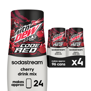 Sodastream MTN DEW® Code Red Zero Sugar Cherry Drink Mix 4 Pack 440ml
